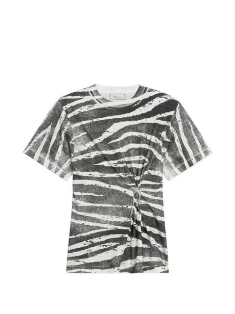 print metal detail T-shirt by BLUMARINE