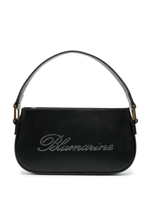 rhinestone-logo leather bag by BLUMARINE