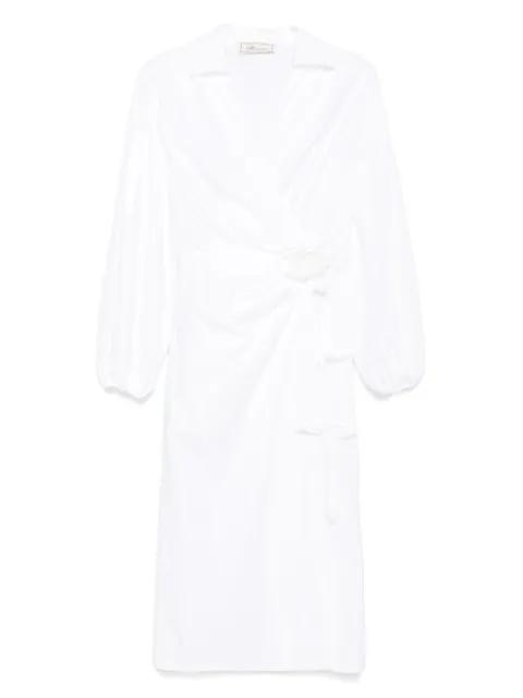 rose-appliqué poplin midi dress by BLUMARINE