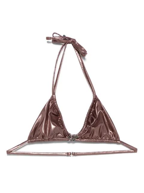 rose laminated bikini top by BLUMARINE
