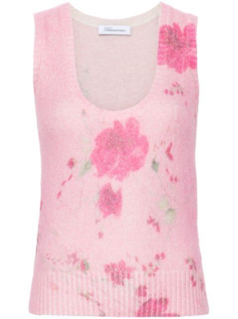 roses-print tank top by BLUMARINE