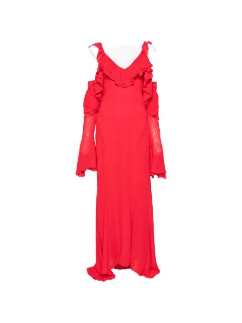 ruffled cold-shoulder maxi dress by BLUMARINE