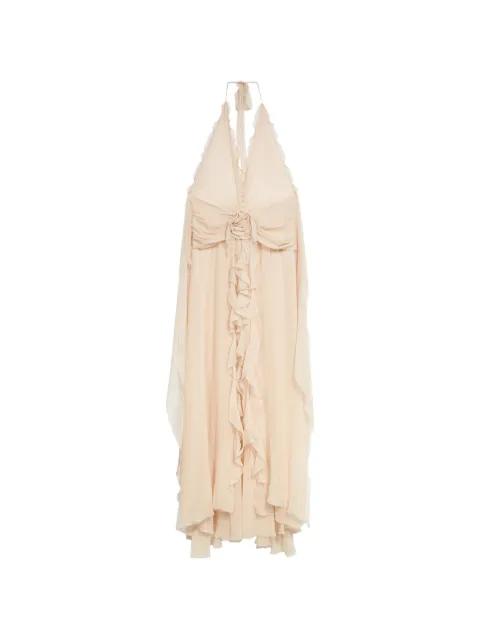 ruffled flower long dress by BLUMARINE