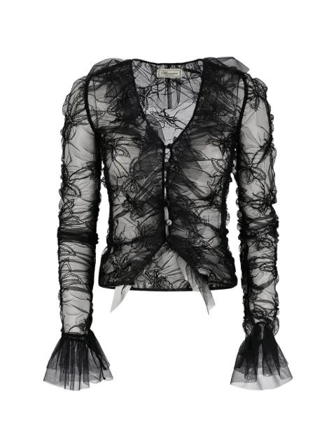 ruffled net blouse by BLUMARINE