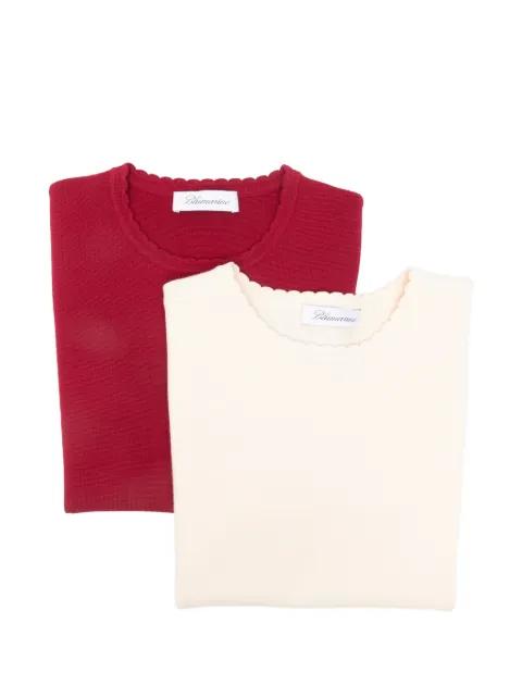 scalloped crew neck knitwear by BLUMARINE