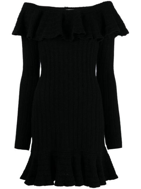 square-neck wool minidress by BLUMARINE