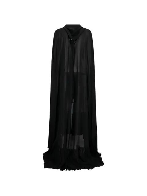 tie-detail cape coat by BLUMARINE