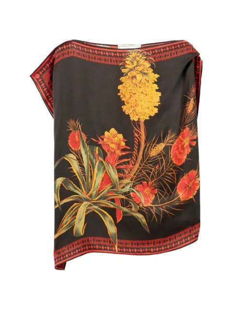 twill floral print top by BLUMARINE