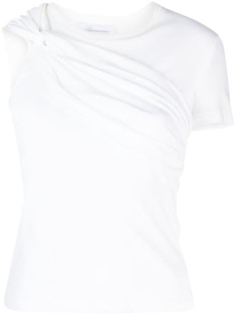twist-detail cotton T-shirt by BLUMARINE