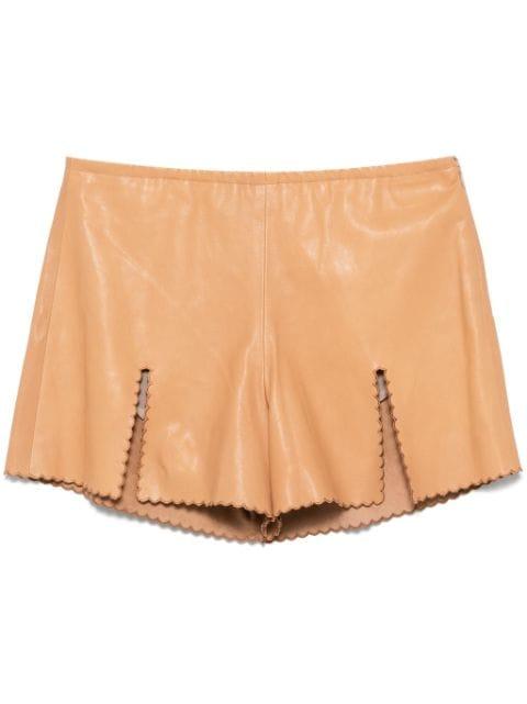 vented leather shorts by BLUMARINE