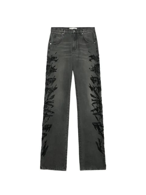zebra-embroidered regular-fit jeans by BLUMARINE