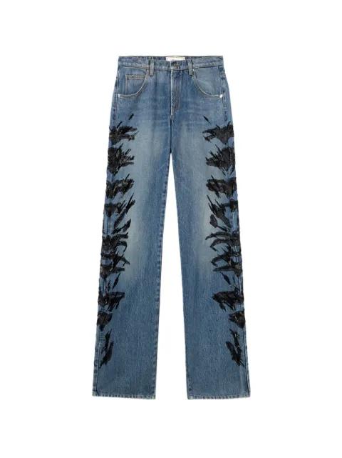 zebra-embroidered regular-fit jeans by BLUMARINE