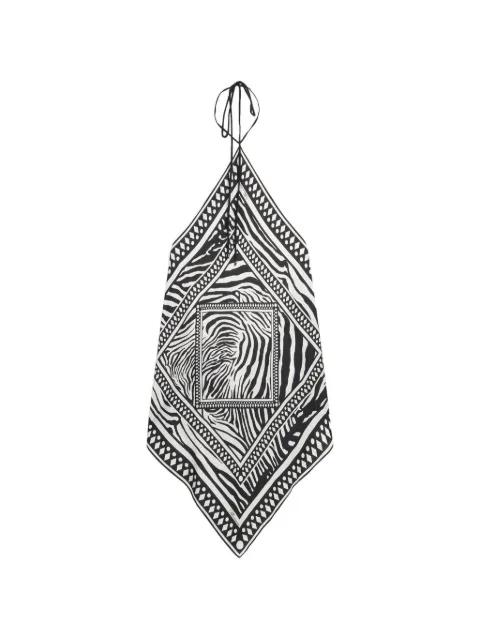 zebra foulard print top by BLUMARINE