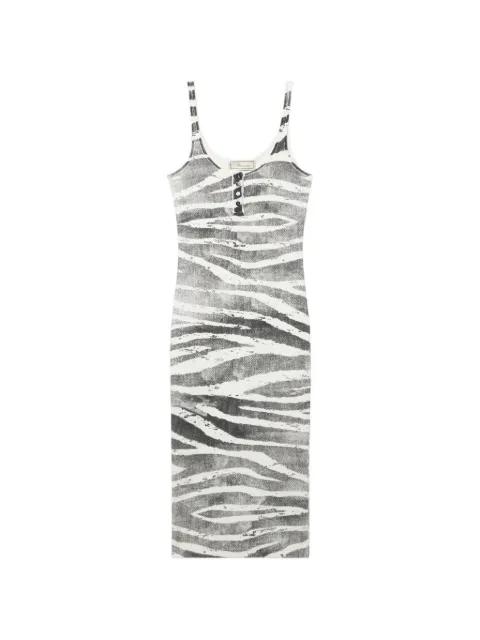 zebra-print button-detail midi dress by BLUMARINE