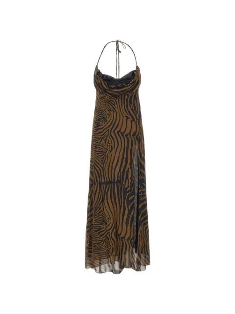 zebra-print draped maxi dress by BLUMARINE