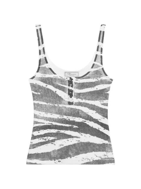 zebra-print ribbed top by BLUMARINE