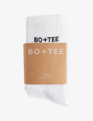 Brand-Print Pack of Three Stretch-Cotton Blend Socks by BO+TEE