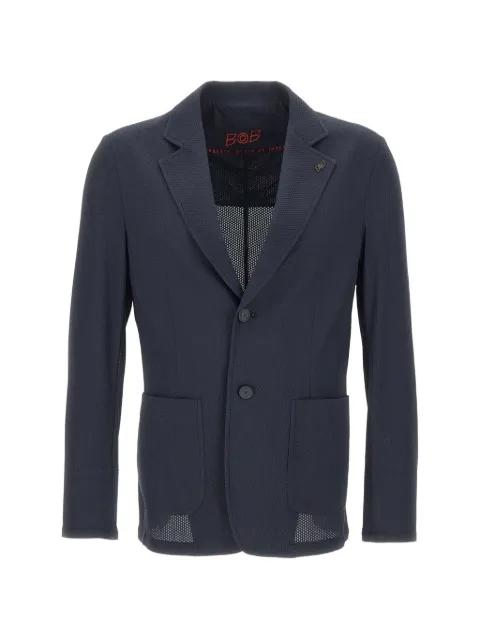 Golden logo-pin patch-pocket blazer by BOB