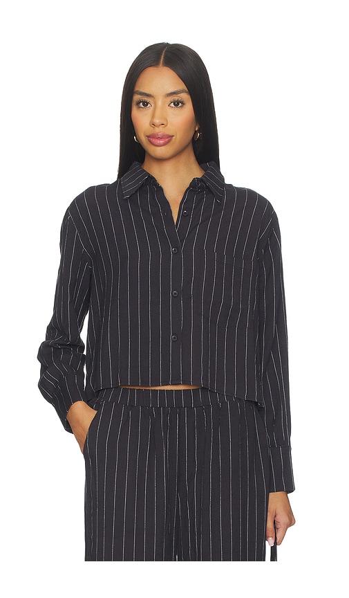 Bobi Boxy Button Front Shirt in Black by BOBI