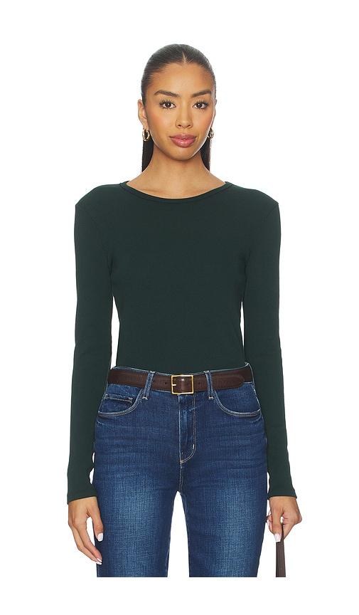 Bobi Crewneck Long Sleeve Tee in Dark Green by BOBI