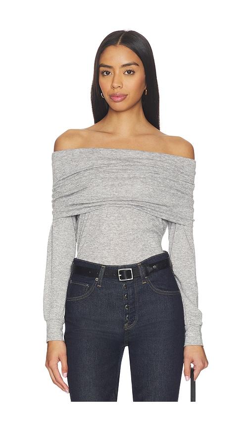 Bobi Off The Shoulder Date Top in Light Grey by BOBI