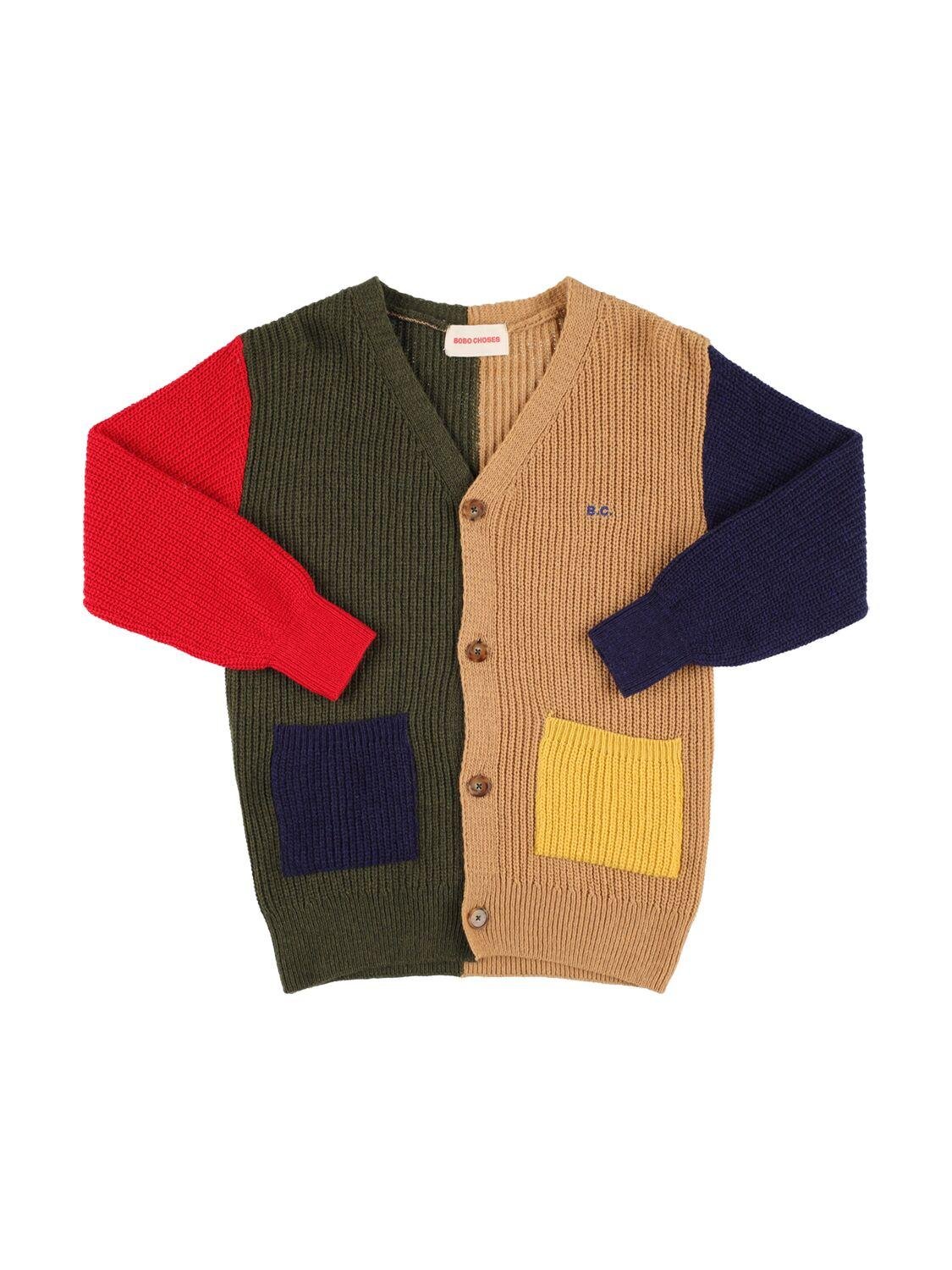 Color Block Wool Blend Knit Cardigan by BOBO CHOSES
