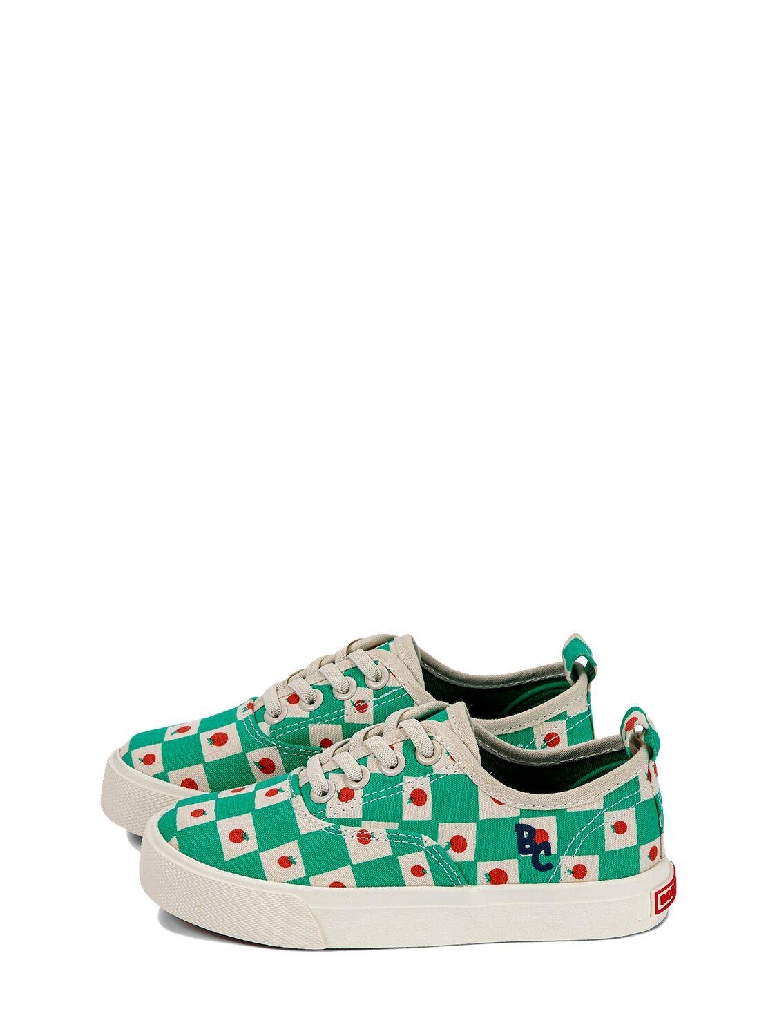 Printed Organic Cotton Lace-up Sneakers by BOBO CHOSES