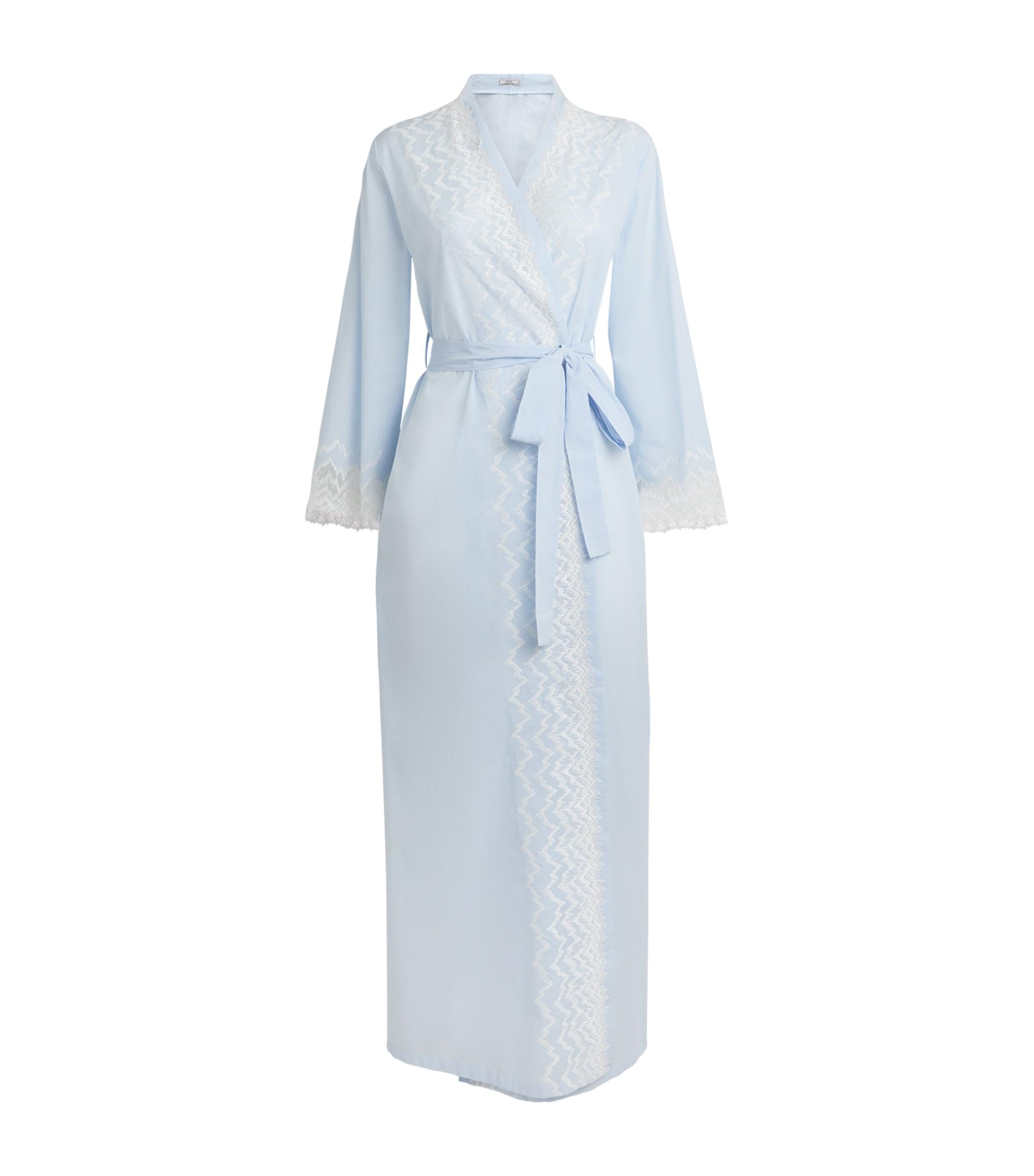 Bocan Cotton Lace-Trim Yasmine Robe by BOCAN