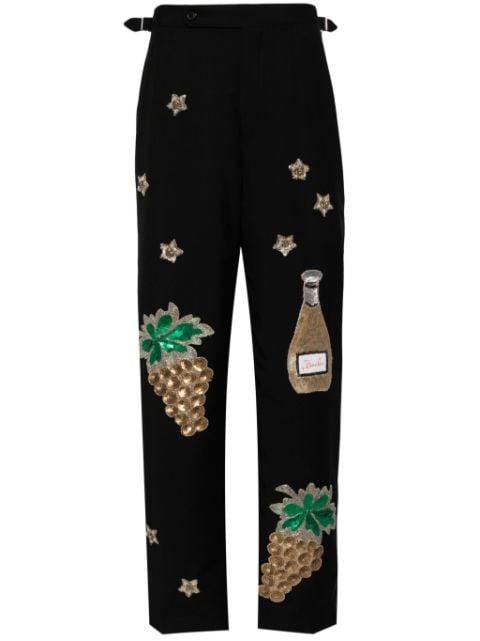 Arbane embroidered tailored trousers by BODE