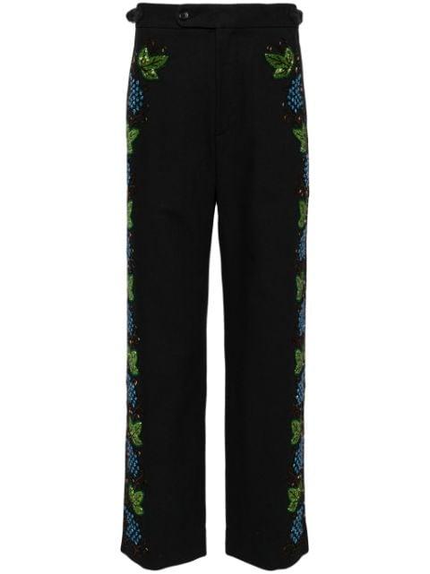 Beaded Concord embroidered trousers by BODE
