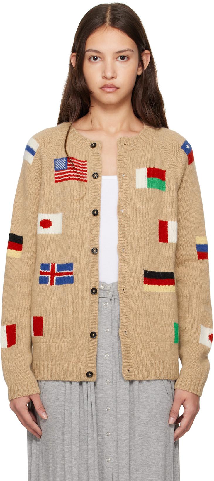 Beige 'Round-The-World' Cardigan by BODE