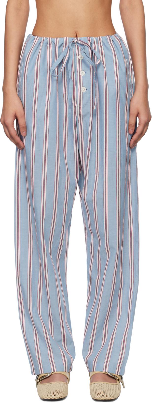 Blue Regatta Stripe Pyjama Pants by BODE