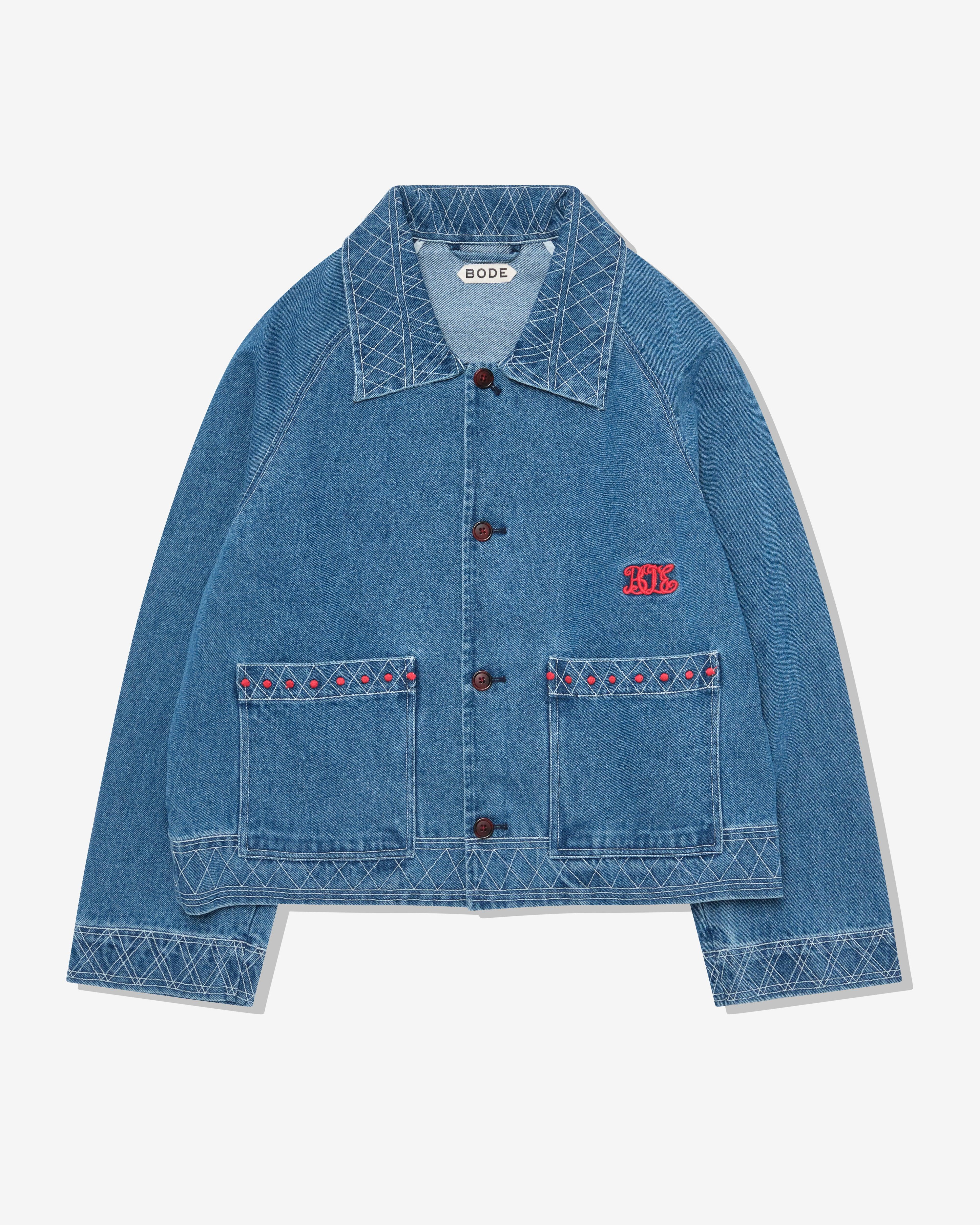 Bode - Men's Embroidered Denim Jacket - (Indigo) by BODE