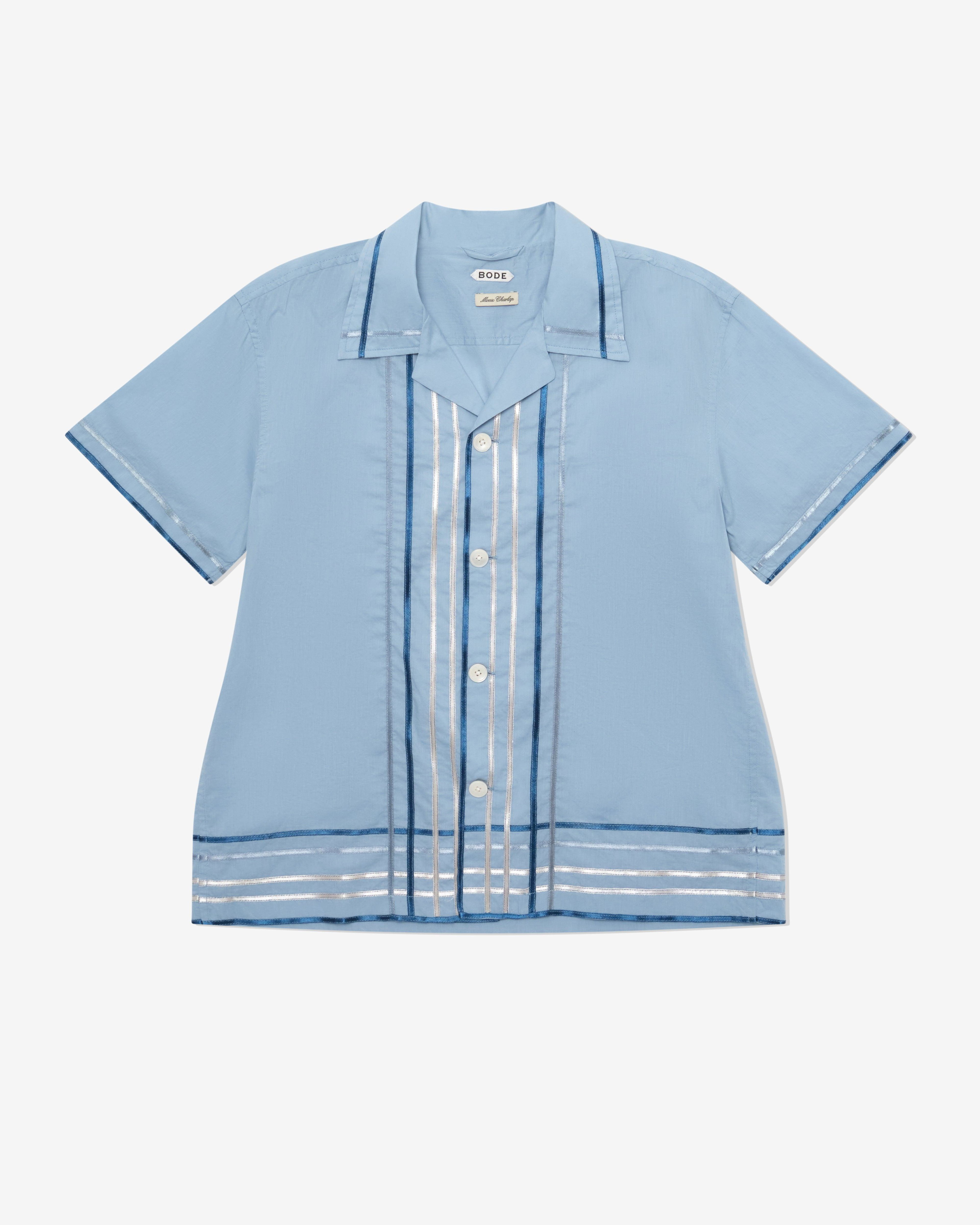 Bode - Men's Ribbon Plaid Short Sleeve Shirt - (Blue/Multi) by BODE