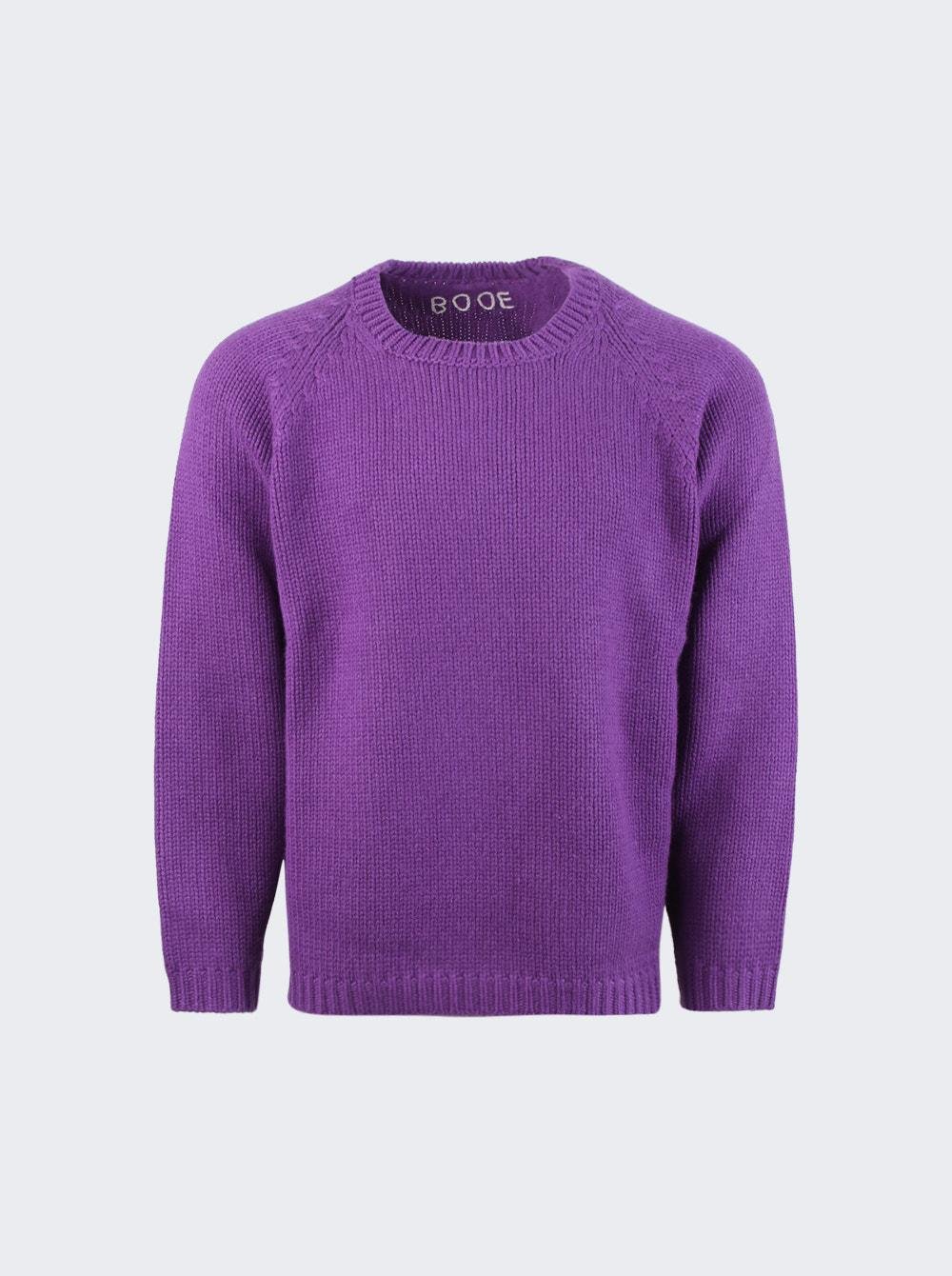 Cashmere Crewneck Sweater Purple by BODE