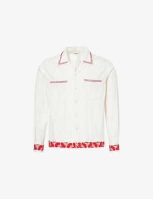 Cherry Lane Beaded Cotton Shirt by BODE
