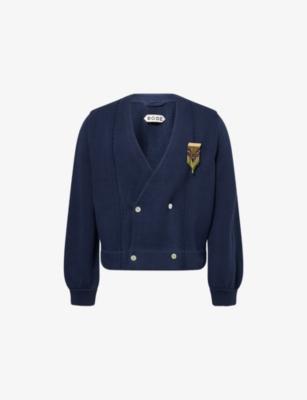 Double-Breasted Cotton-Knit Cardigan by BODE