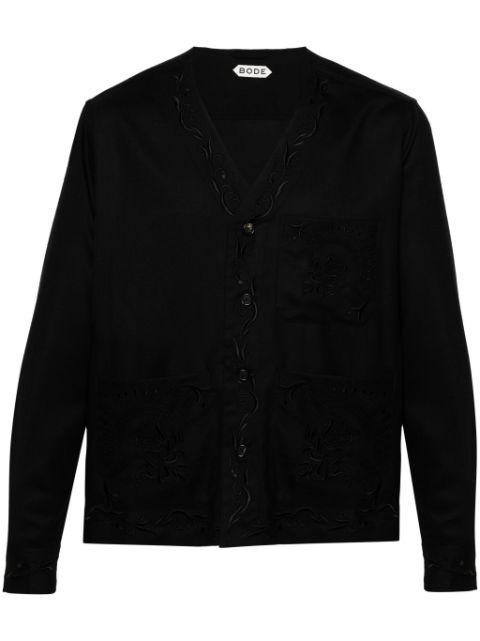 Dumas floral-embroidered twill overshirt by BODE