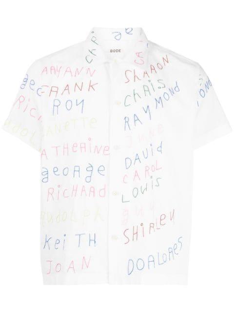 Familial Hall embroidered cotton shirt by BODE