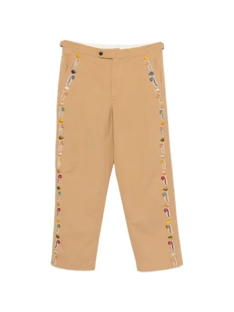 Feather Runner embroidered trousers by BODE