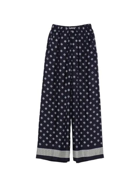 Foyer diamond-print palazzo pants by BODE
