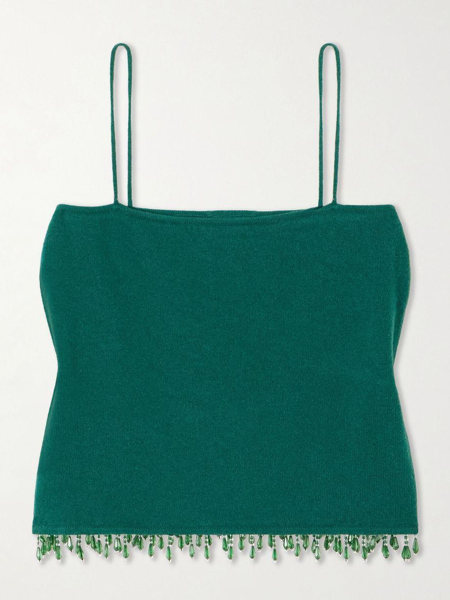 Fringed bead-embellished wool and cashmere-blend top by BODE