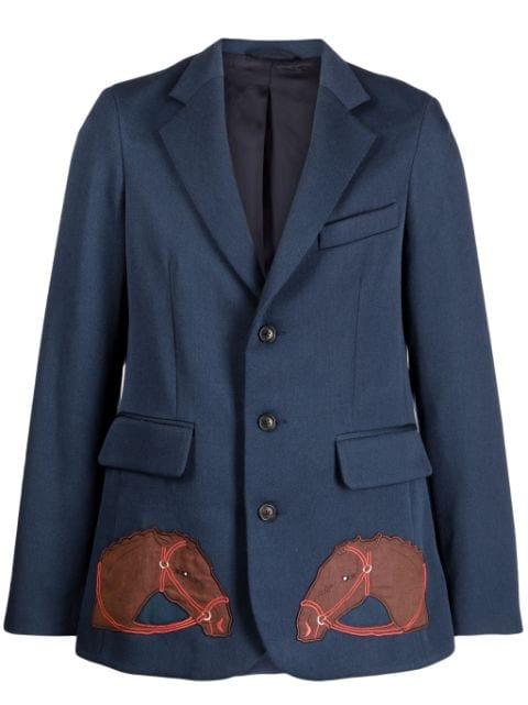 Pony Appliqué suit jacket by BODE
