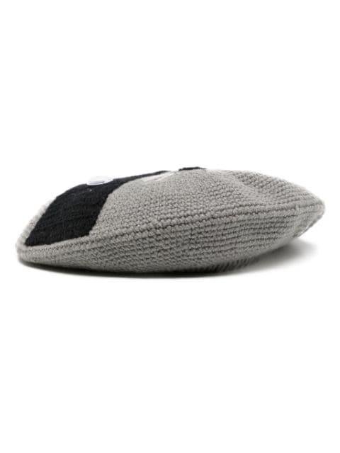 Racoon wool beret by BODE
