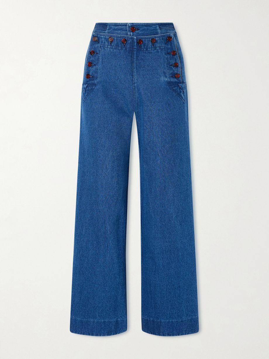 Sailor cropped high-rise wide-leg jeans by BODE
