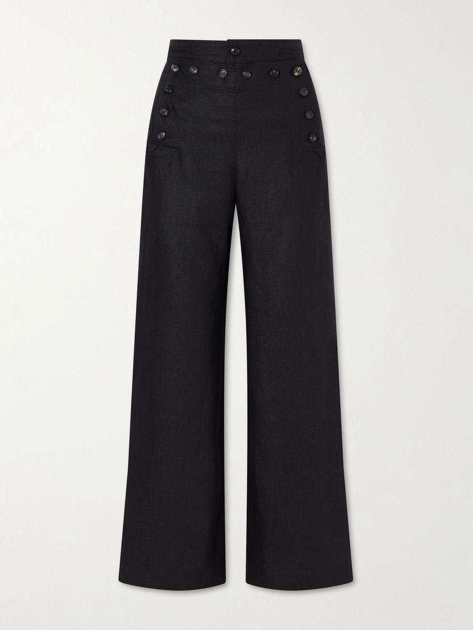 Sailor cropped linen high-rise wide-leg pants by BODE