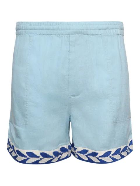 Seedling Stripe linen shorts by BODE