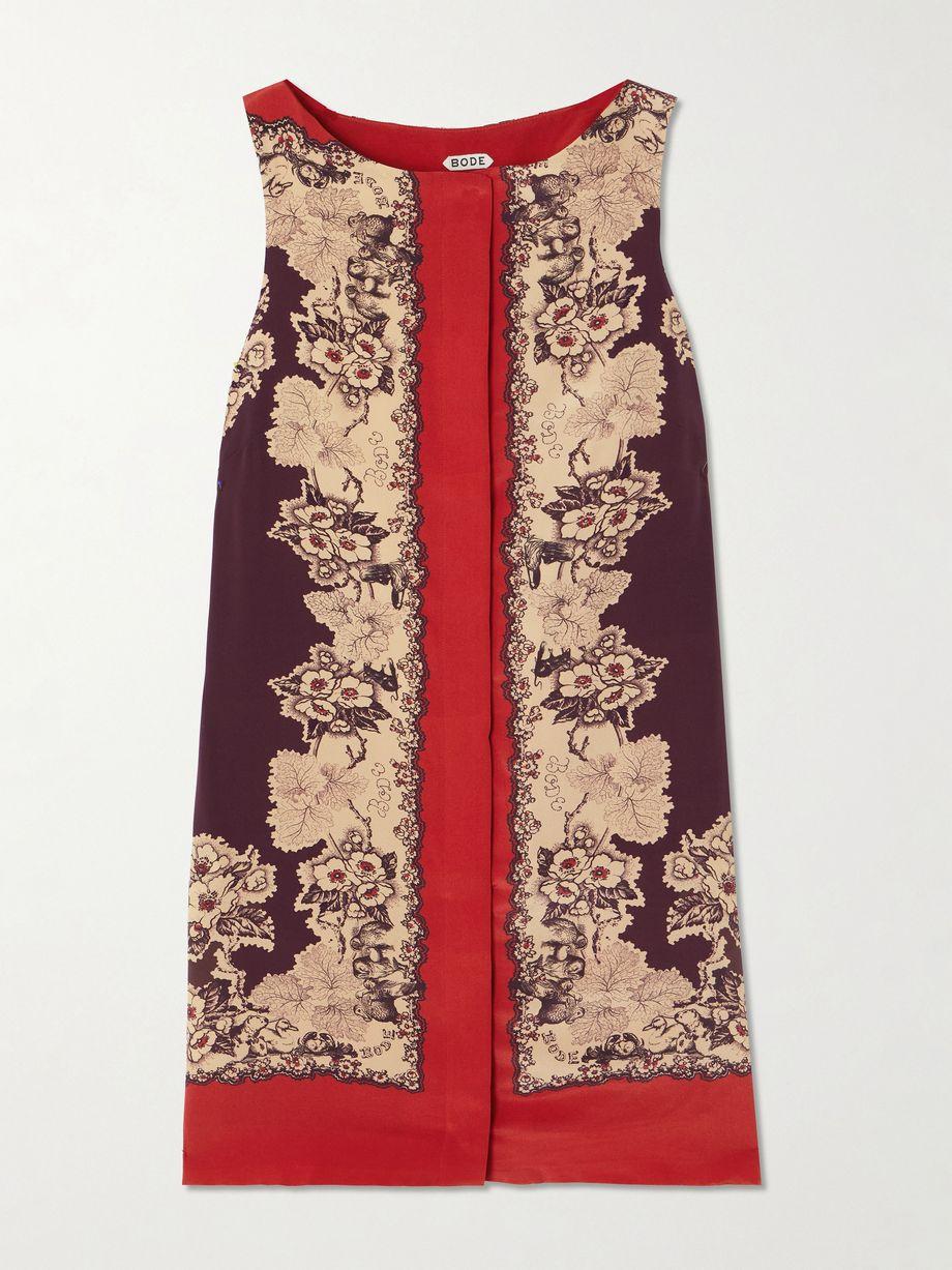 Storybook printed silk mini dress by BODE