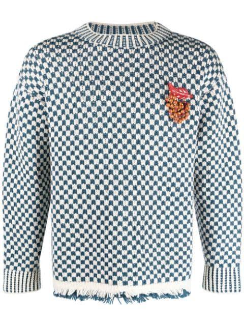Talsi checkerboard-pattern sweater by BODE