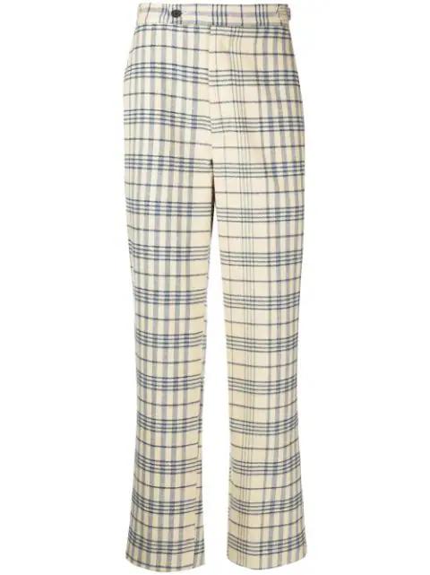 checked straight-leg trousers by BODE